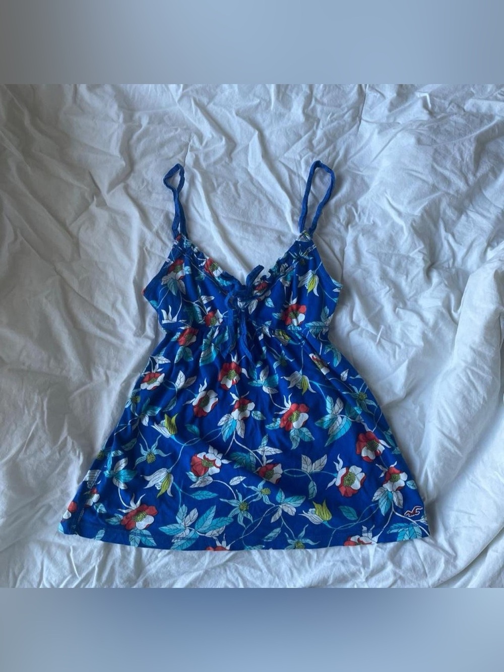 Rare Vintage Y2K Hollister Floral Babydoll Top with Bow (Small)